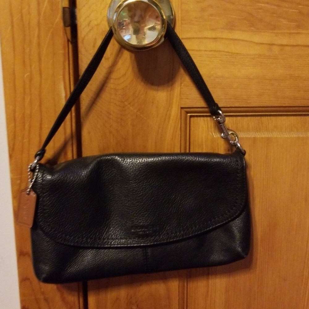 Black leather authentic Coach mini purse/wallet